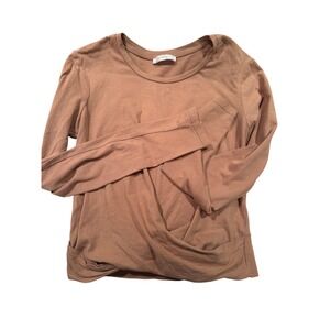Zara Trafaluc Womens Clay Crossover Front Long Sleeve Top Size M